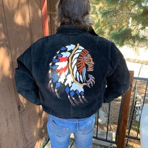 Men’s Suede Jacket  , Black , size : XL